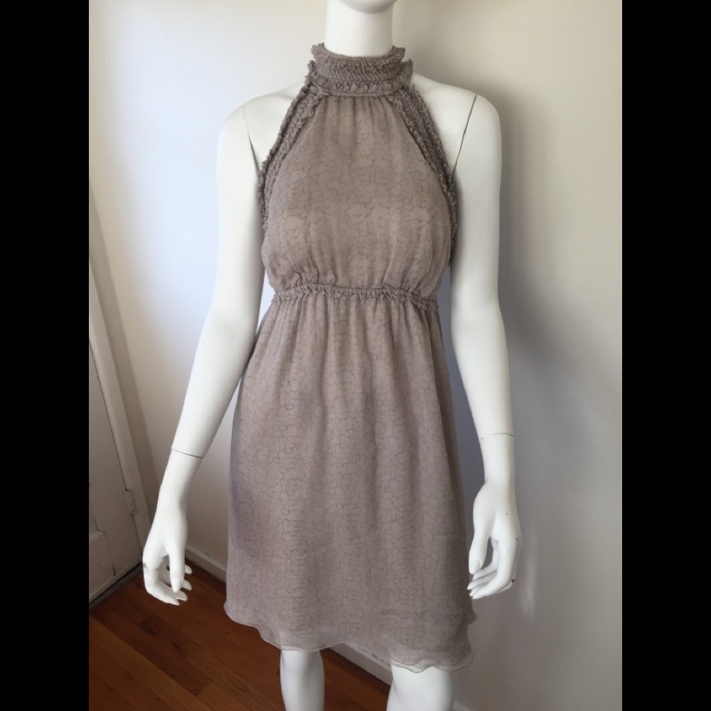 Leon Max Limited Edition empire silk halter dress